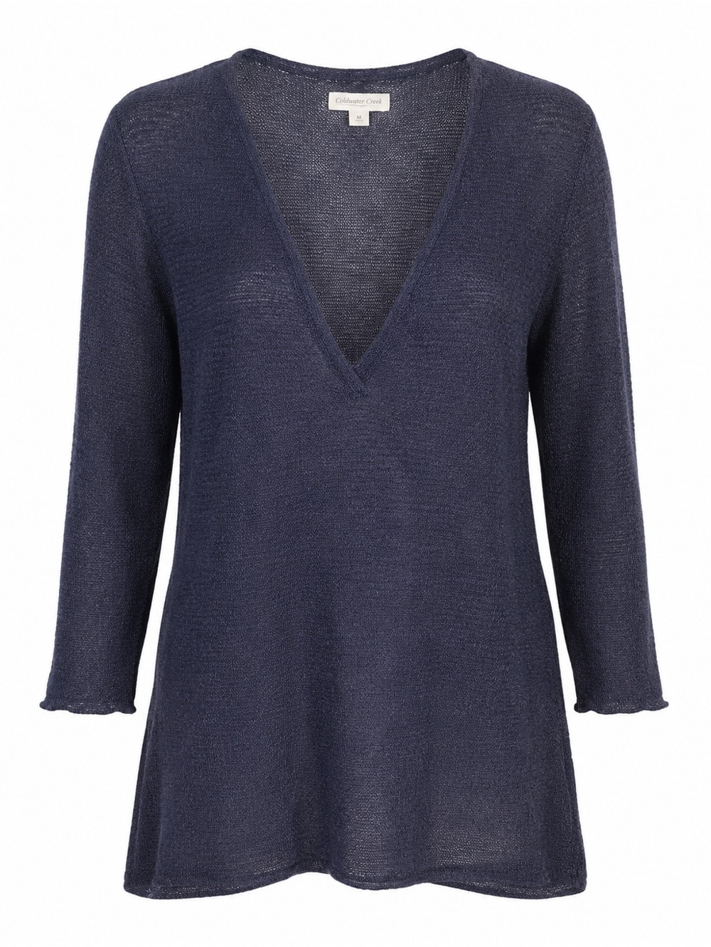 Coldwater Creek sweater Crossover V  Linen Blend deep V-neckline. Size M NWT